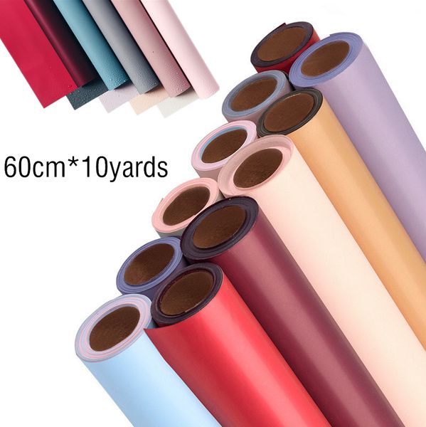 

60cm*10yards korean waterproof flower wrapping paper roll double color frosted bouquet wrapping gift diy wedding decoration 1019