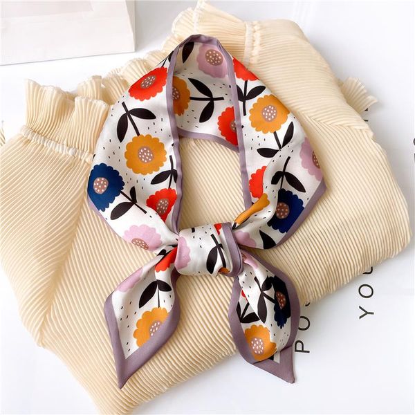 

2021 designer women silk scarf print female hair neck scarves luxury skinny headband lady's bag tie ribbons accessories summer, Blue;gray