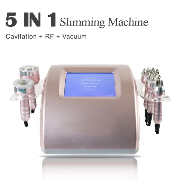 Frequência de radiofrequência Slimming Perda de peso Bipolar RF Ultrassonic Cavitação 40kHz 5in1 Remoção de celulite Slim Machine para Spa Home Uso