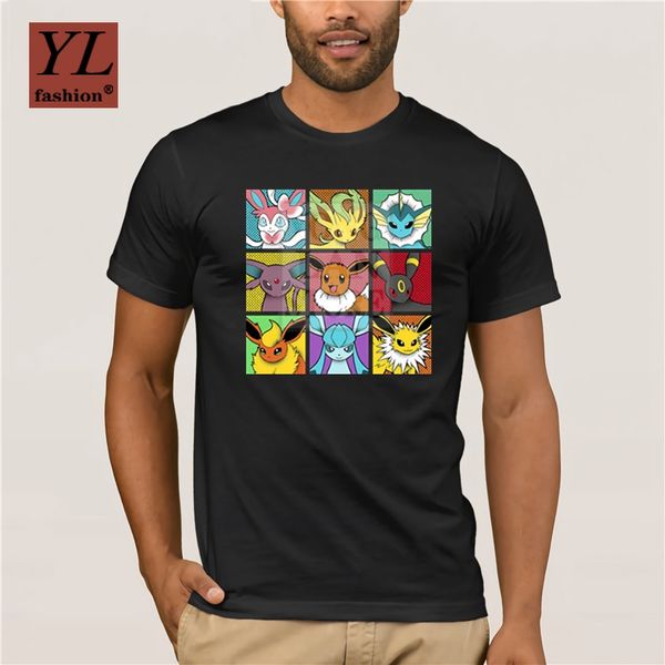 

funny personality t-shirt pop eeveelutions eevee t shirt japan anime t shirt for men pure cotton short sport hooded sweatshirt hoodie