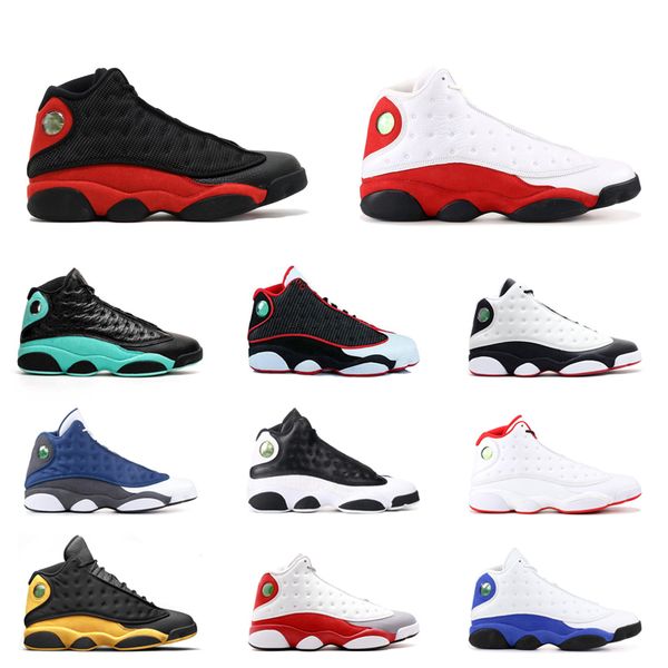 

13s playground men basketball shoes 13 jumpman black cat reverse he got game rivals love & respect mens trainers sports sneakers 7-13