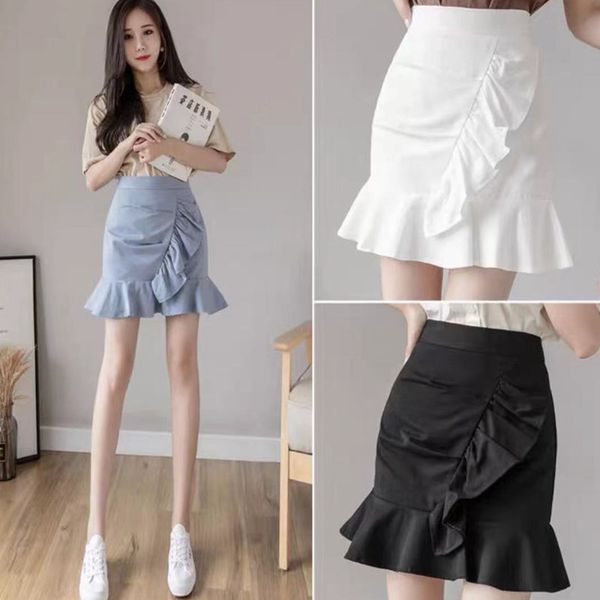 

women's half skirt short skirt, a short skirt, fishtail close to the hip, korean version 2021, Black