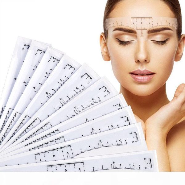 

10pcs disposable eyebrow large ruler microblading accessories tool measurement mark permanent makeup sticker tattoo tool kit