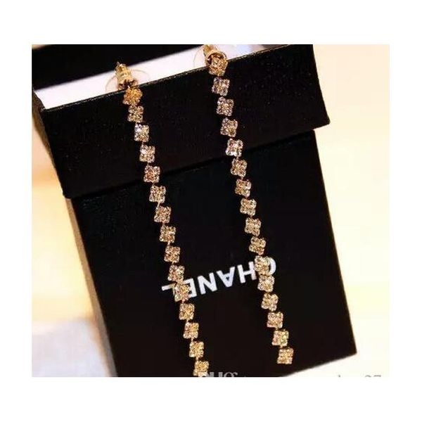 

new large earrings luxury austria crystal clip on big long tassel earrings without hole mix dangle knot wholesales sh wmtzjp jeneffer, Silver