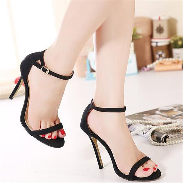 

new ladies 2021 braces summer slippers stiletto women's fashions eleven inches high heels jwp7, Black