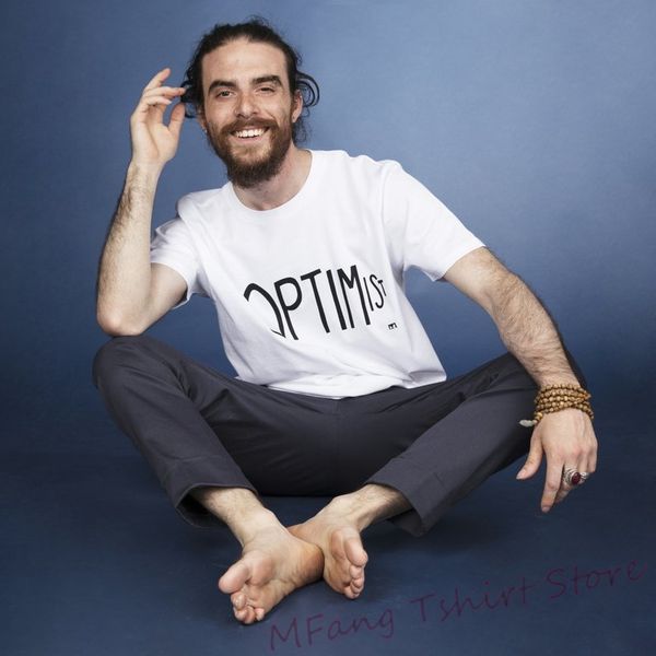 

over optimistic hand screen printed organic t shirt for men in white funny print tshirt men shirts sport hooded sweatshirt hoodie