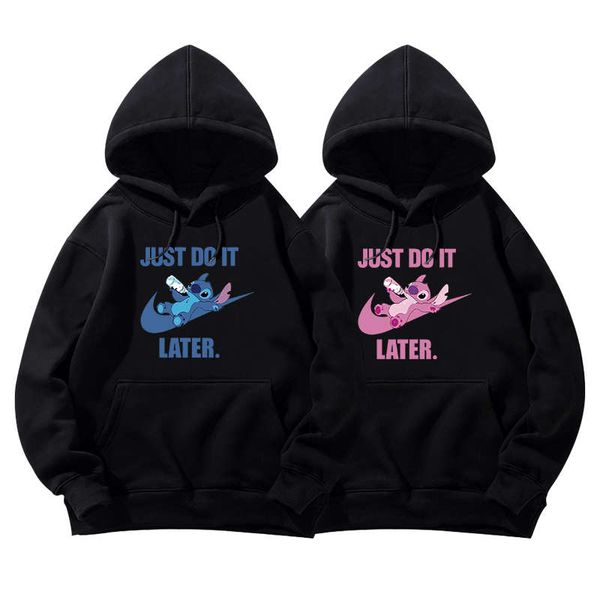 

chaopai sweater plush hooded autumn loose coat men and women's 2020 couple's winter wear, Black