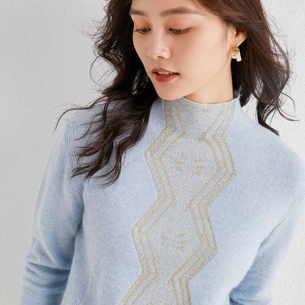 

women pullovers 100% cashmere and wool knitting sweaters 2020 new fashion winter woolen knitwear o-neck long sleeve woman cloth1, White;black