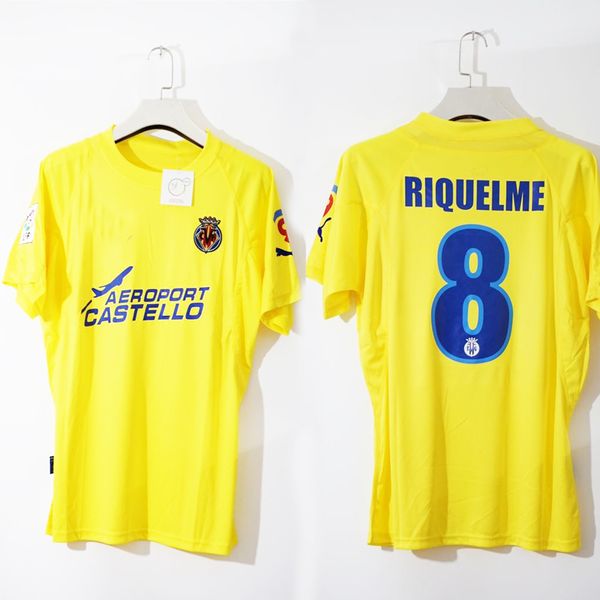 

Free shipping villarReal forlan riquelme kromkamp jose mari vintage soccer jersey, Black;yellow