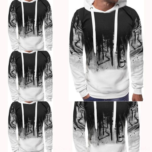 

tytfj iuuyr spring and sweater new men's letter cotton pullover long sleeve casual fashion hooded pullover autumn slim city sweater 201, Black