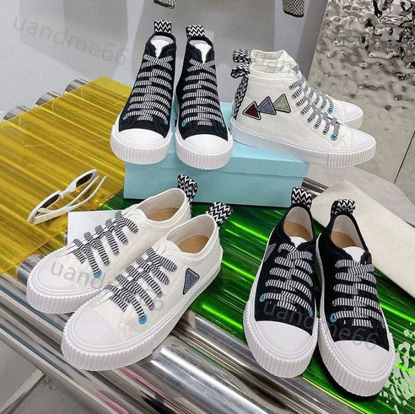 

2022 new designer lanviin lace-up casual shoes high mens womens sneaker low sneakers biscuits white shoe canvas platform sole women and chil, Black