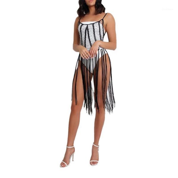 

cover-ups women tassel crochet dress smock beachwear summer swimwears one size1