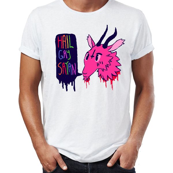 

men's t shirt hail gay satan funny anti christ gay pride glbt artsy awesome artwork printed tee sport hooded sweatshirt hoodie