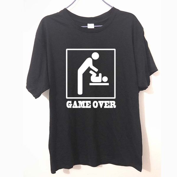 

новая game over new baby для родитель папа смешной футболки белого tee camisetas футболка хлопок mens спорт с капюшоном толстовка с капюшоно