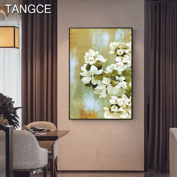 

аннотация стены искусства урожай белый flowr холст картина tableaux для гостиной entrance cuadro салон decoracion pop poster print