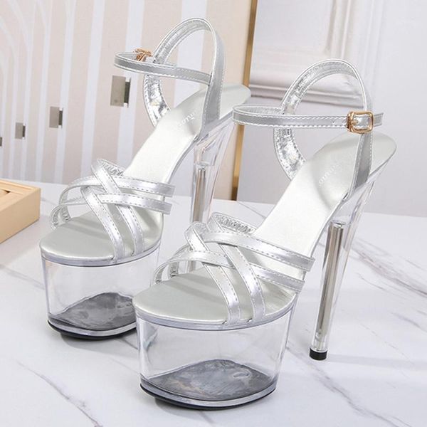 

dress shoes high heels candy color super 16cm sandals women catwalk pole dance plus size 34-43 nightclub sandals1, Black