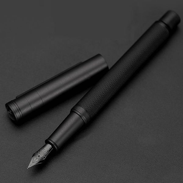 

retro black white cover fountain pen metal pens for business gifts simple signing writing f nib pens school office supplies new
