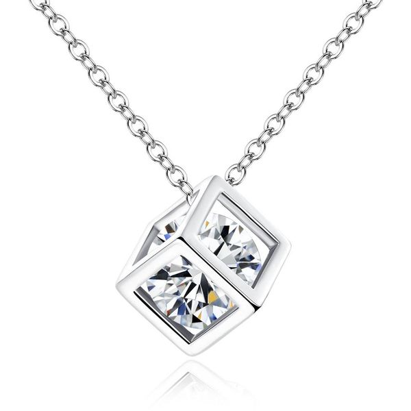 

новое прибытие кристалл rhinestone ожерелье для женщин мода золото / серебро цвет площади ключицы ожерелье свадебные украшения jllxyw, Silver