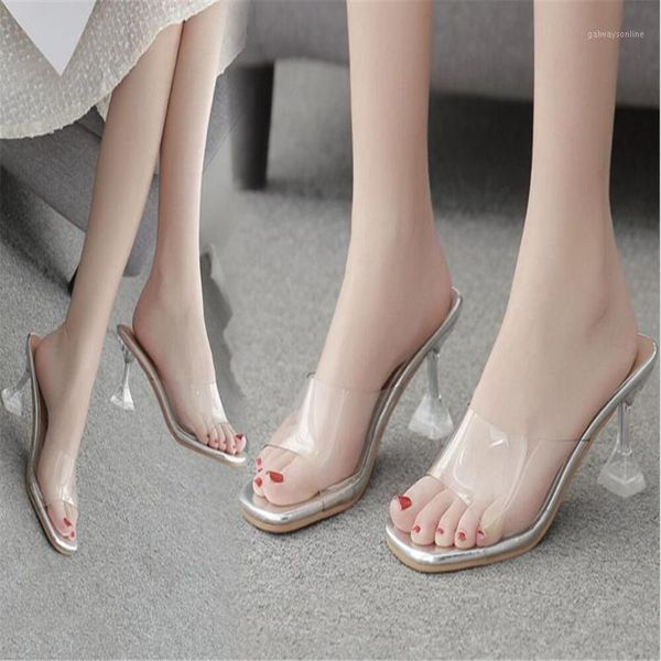 

sandals high heels pvc jelly open toe women transparent perspex slippers shoes heel clear sandale femme y1, Black