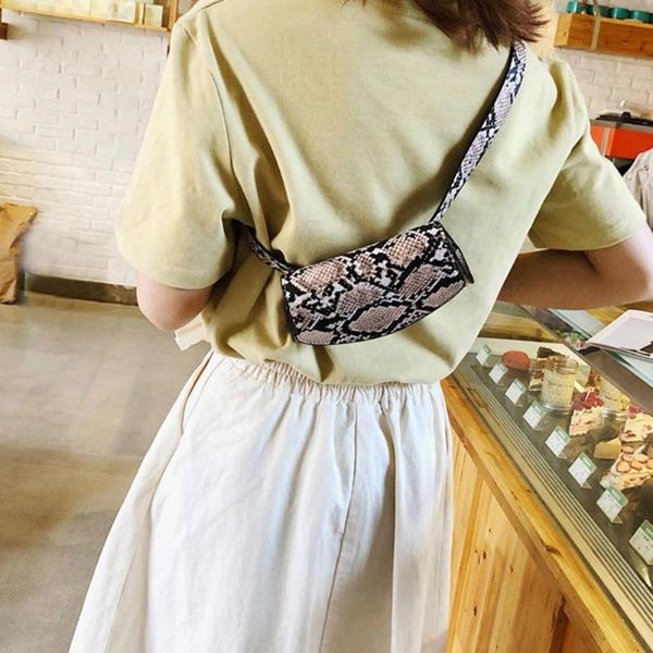 

women waist belt bag serpentine vintage waist bags bum fashion leather phone pouch girl chest packs o5u8
