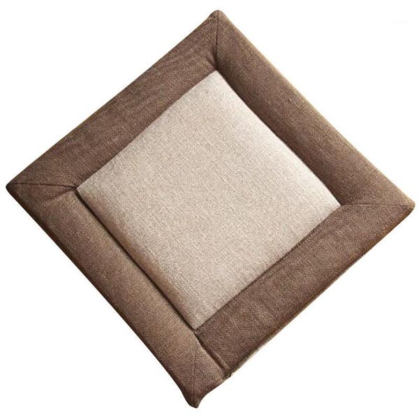 

flax chair cushion washable cushion household table tatami mat office stool pad home textile crafts accessories1