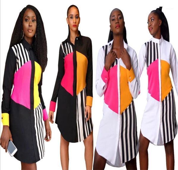 

new style classic african women's dress dashiki fashion printed long sleeve with lapel long shirt size s  l xl hm3361, Red