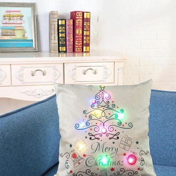 

a-led case luminous linen covers light cushion office nap cover christmas pillow home sofa car decoration pillow case-dhf1343