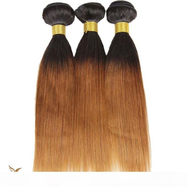 

two color t1b 613 virgin brazilian ombre hair weave 10-30" brazilian human remy hair extension 6a unprocessed double weft hair, Black