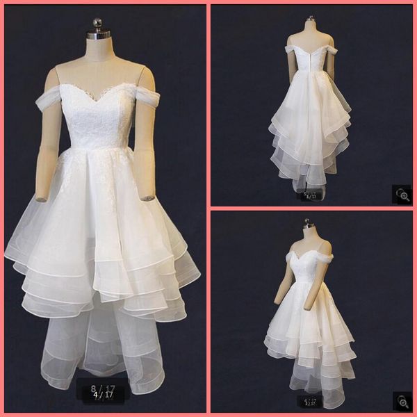 

vestido de festa white lace high low elegant layered wedding dress off the shoulder sweetheart neckline wedding gowns bride dresses