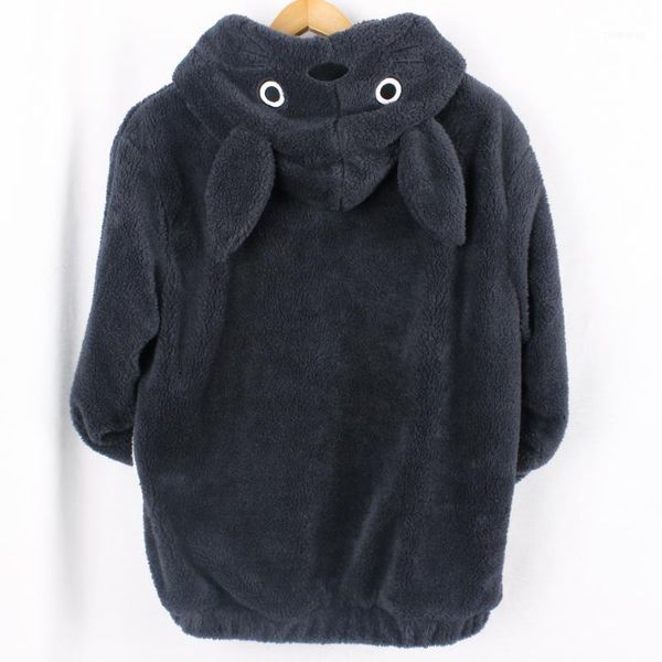 

new harajuku totoro kawaii hoodie sweatshirt my neighbor coat cosplay fleece overcoat with ears harajuku cute jackets christmas1, Black