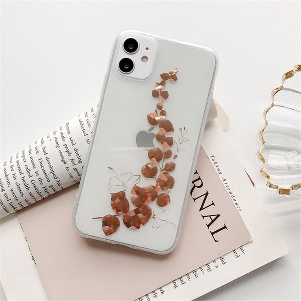 

silicone phone case for iphone 12 11 pro x xr xs max 7 8 plus se 2020 case plating flowers banana leaf wmtsiz infant2005