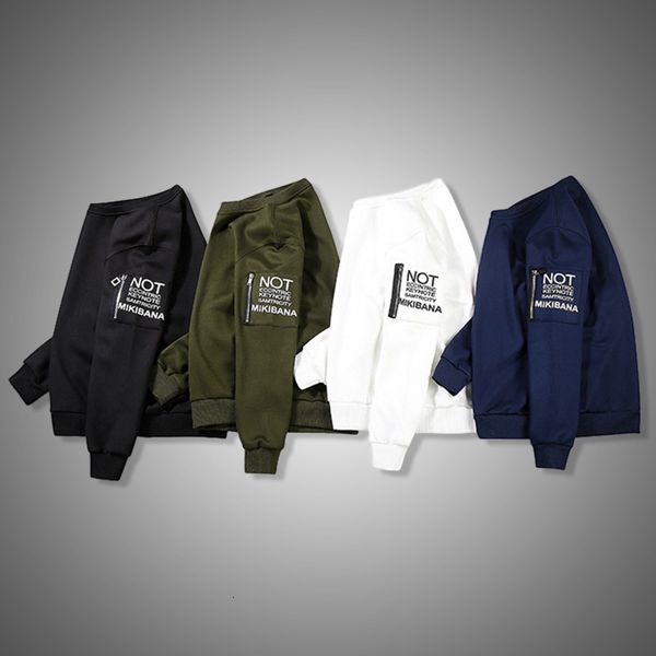 

new men's sweatshirt 2021 hip hop autumn winter patchwork long sleeves hoodie fashion round collar men pullovers sweatshirts k1qd, Black