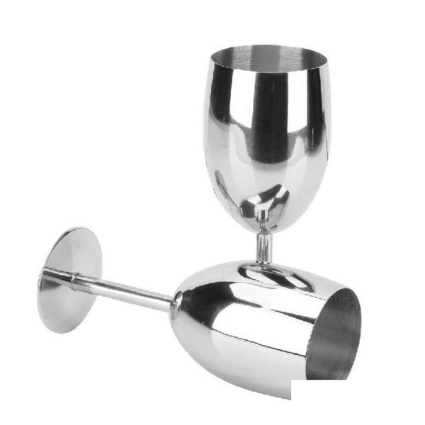 

201# stainless steel standing cup 250ml red wine juice beer advanced metal glass goblet anti-broken bar party fashion drinking ware k5utr