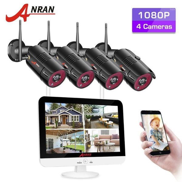 

anran cctv video surveillance kit home security camera system 12 inch monitor nvr kits 1080p hd outdoor night vision wifi camera1