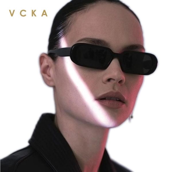 

sunglasses vcka 2021 classic retro women small square frame sun glasses ladies ocean lens oculos uv400 jelly color eyewear, White;black