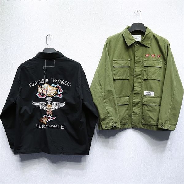 Wtaps jaquetas homens roupas moda outono inverno mulher windbreaker roupas trench casaco streetwear técnico técnico algodão acolchoado 201105