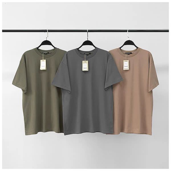 

2021 kanye west season6 high street coconut solid color 100% cotton short sleeve t-shirt for men and women summer new x0mn, White;black