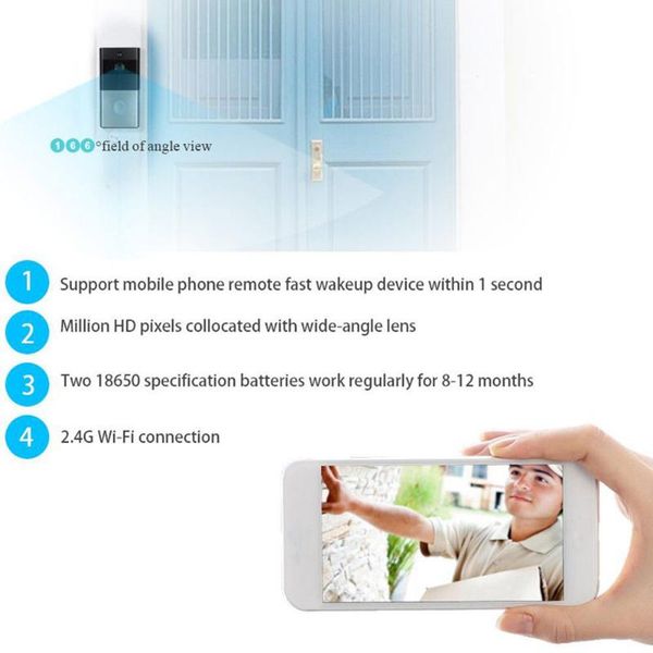 

wifi video doorbell smart home alarm mobile phone remote intercom lfx-ing