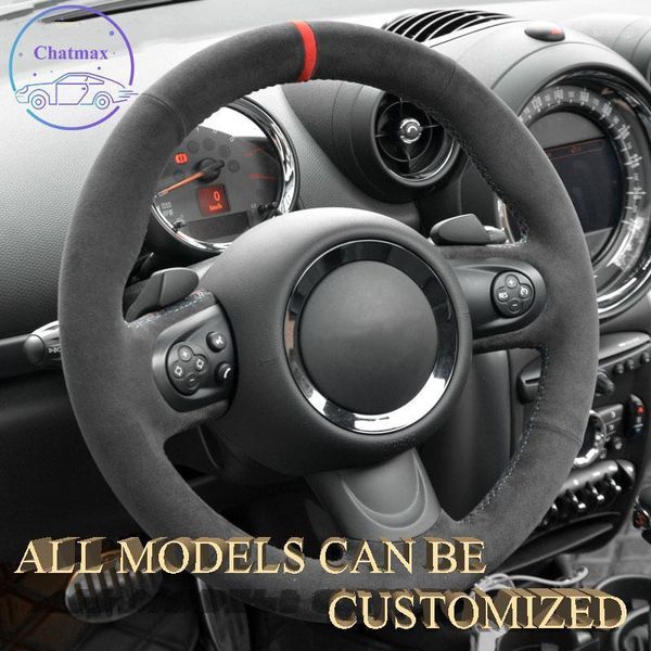 

alcantara car steering wheel cover for mini coupe 2012 2013 2014 2020 2020 hand sewing suppot customize1