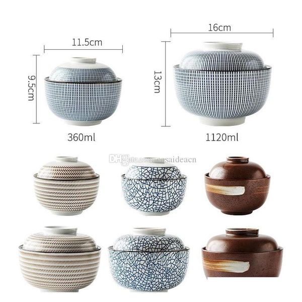 

zen spirit japanese bowl with lid for rice noodle soup vintage underglaze handmade ceramic bowls stew turee sqcvgq new_dhbest