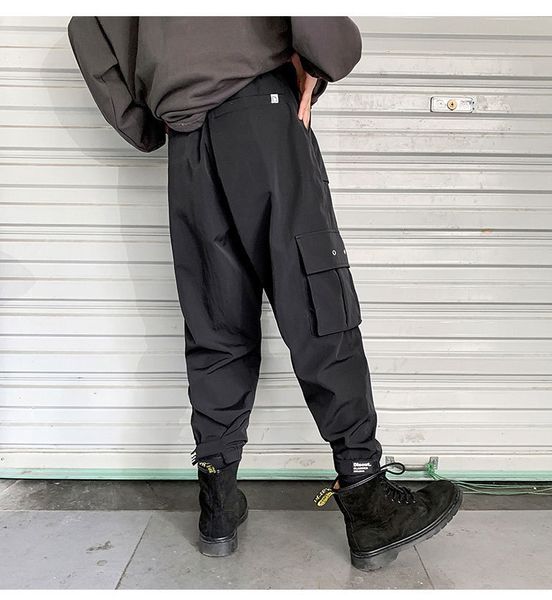 

iidossan 2020 multi pockets cargo pants men casual joggers men harajuku streetwear trousers hip hop pants techwear lj201007, Black