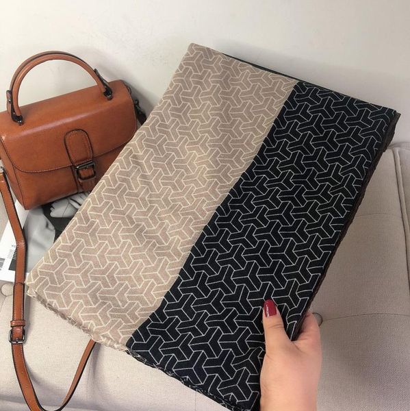 

fashion classic scarf women's autumn winter east gate color matching pattern silk scarf long shawl dual purpose luxury scarf bbyeep, Blue;gray