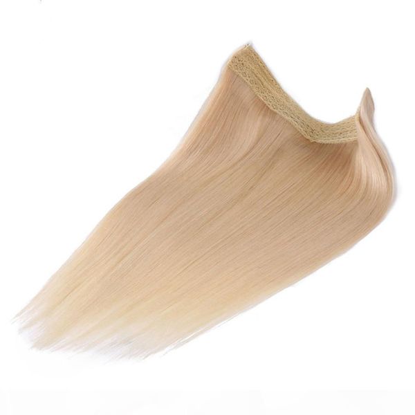 

elibess flip hair weft extension blond color 100g pcs 613 color european remy fish line straight no clip no glue for white women, Black