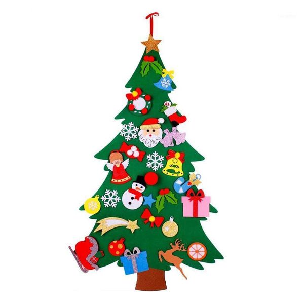 

kids felt christmas tree with ornaments xmas gift diy door wall hanging decor1