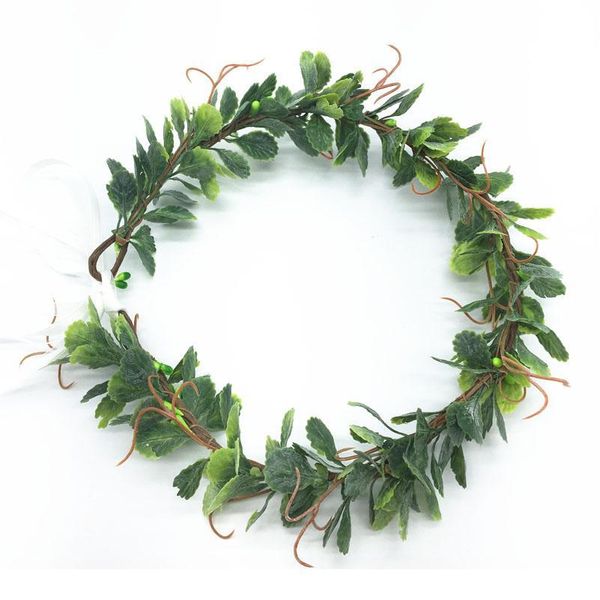 

green leaf wreath crowns headband women hair accessories headdress girl floral garlands wedding party floral jlldwt
