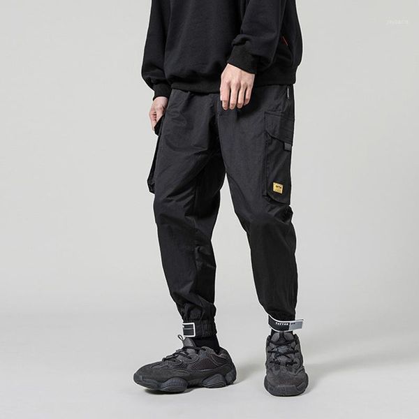 

2020 men streetwear hip hop black cargo pants pockets harajuku harem pants joggers hiphop sweatpants trousers1