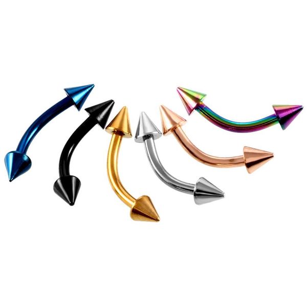 

10pcs/lot stainless steel eyebrow piercing curved barbell lip ring helix piercing ring bar body jewelry fashion piercing set q jllkvo, Silver