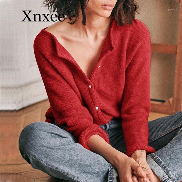

knitted cardigan v-neck long sleeve sweater women winter simple solid straight bottom clothing loose solid cardigan, Black;white