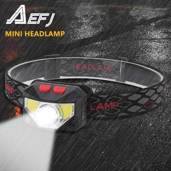 

mini rechargeable xp-g2+cob led headlamp body motion sensor headlight camping red white head light torch lamp1