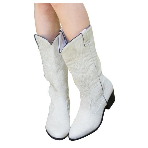 

sagace shoes women snow boots women 2020 fashion sewing round head platform boots thick heel pu leather, Black